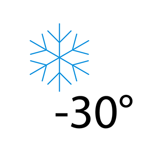 Εξασφαλισμένη λειτουργία σε θερμοκρασία μέχρι και -30°C Εξασφαλισμένη λειτουργία σε θερμοκρασία μέχρι και -30°C